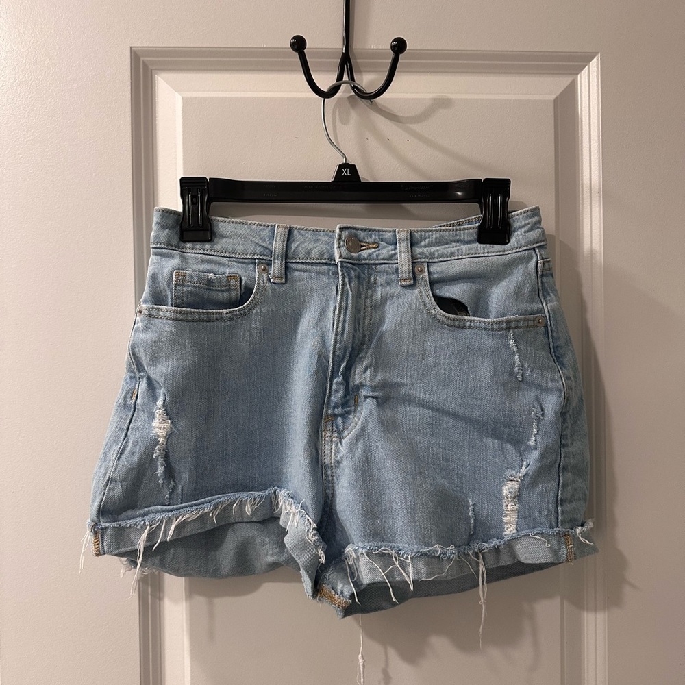 Wild Fable Blue Jean Shorts Distressed Frayed Hem